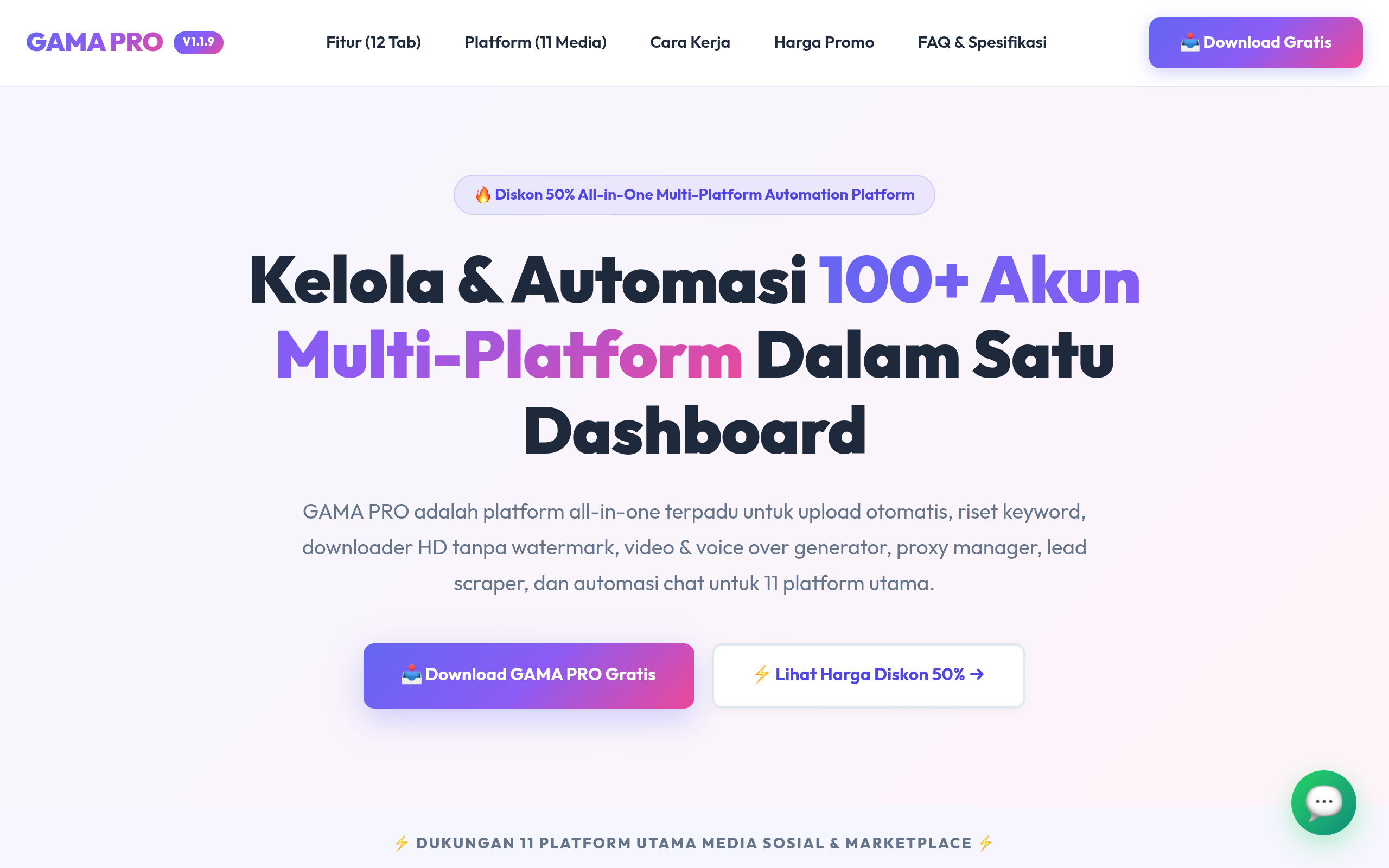 Preview Website GAMA PRO