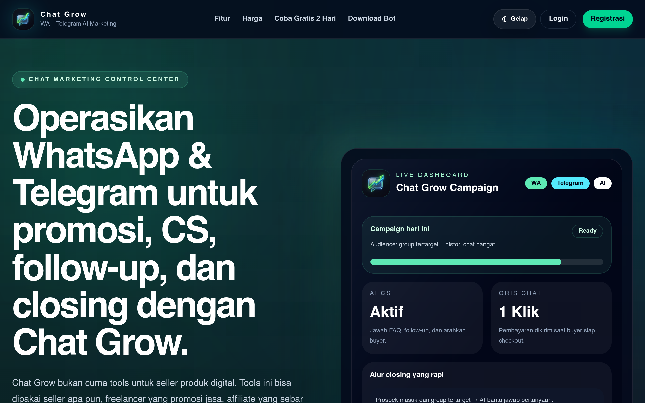 Preview Website Chat Grow