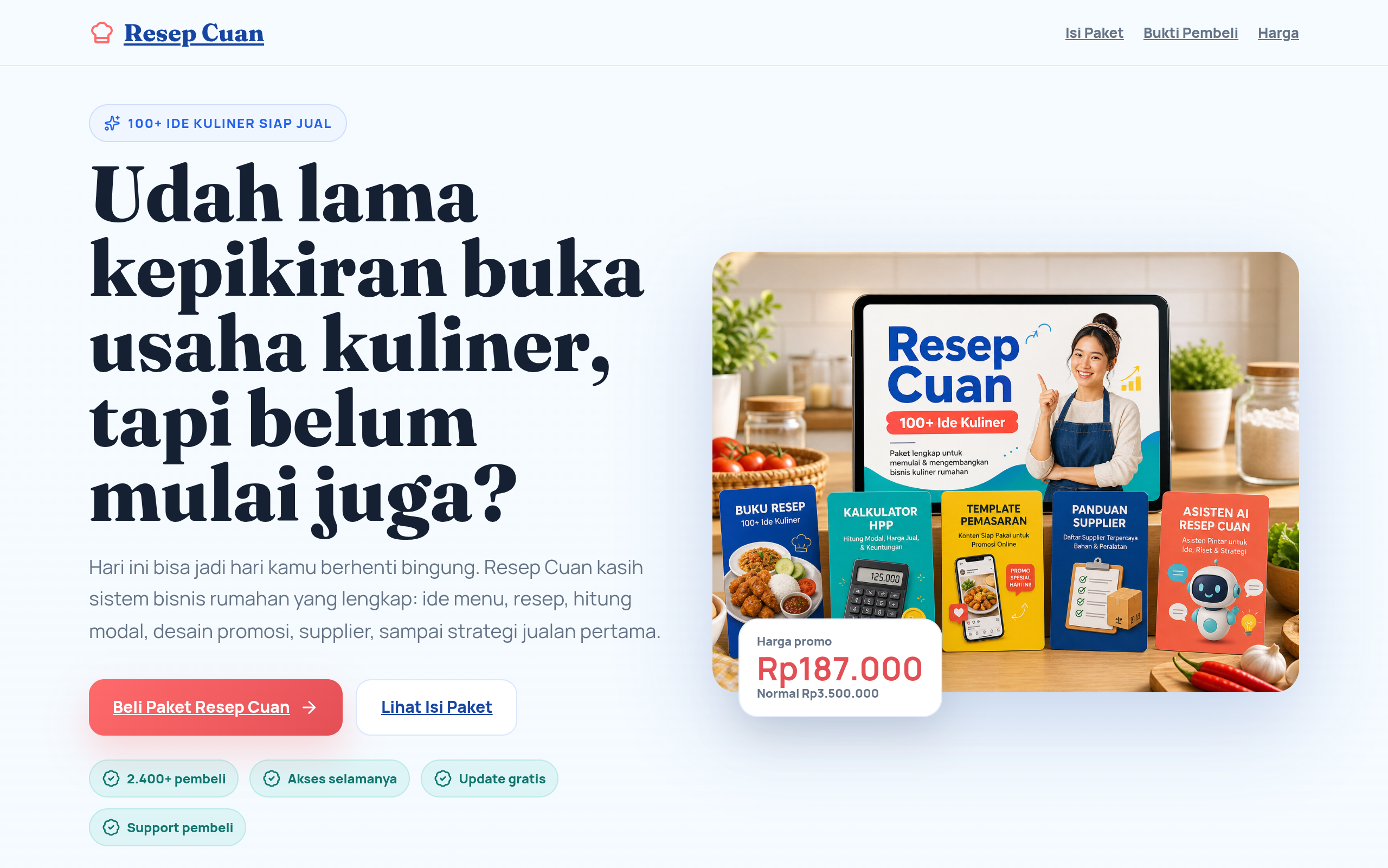 Preview Website Resep Cuan