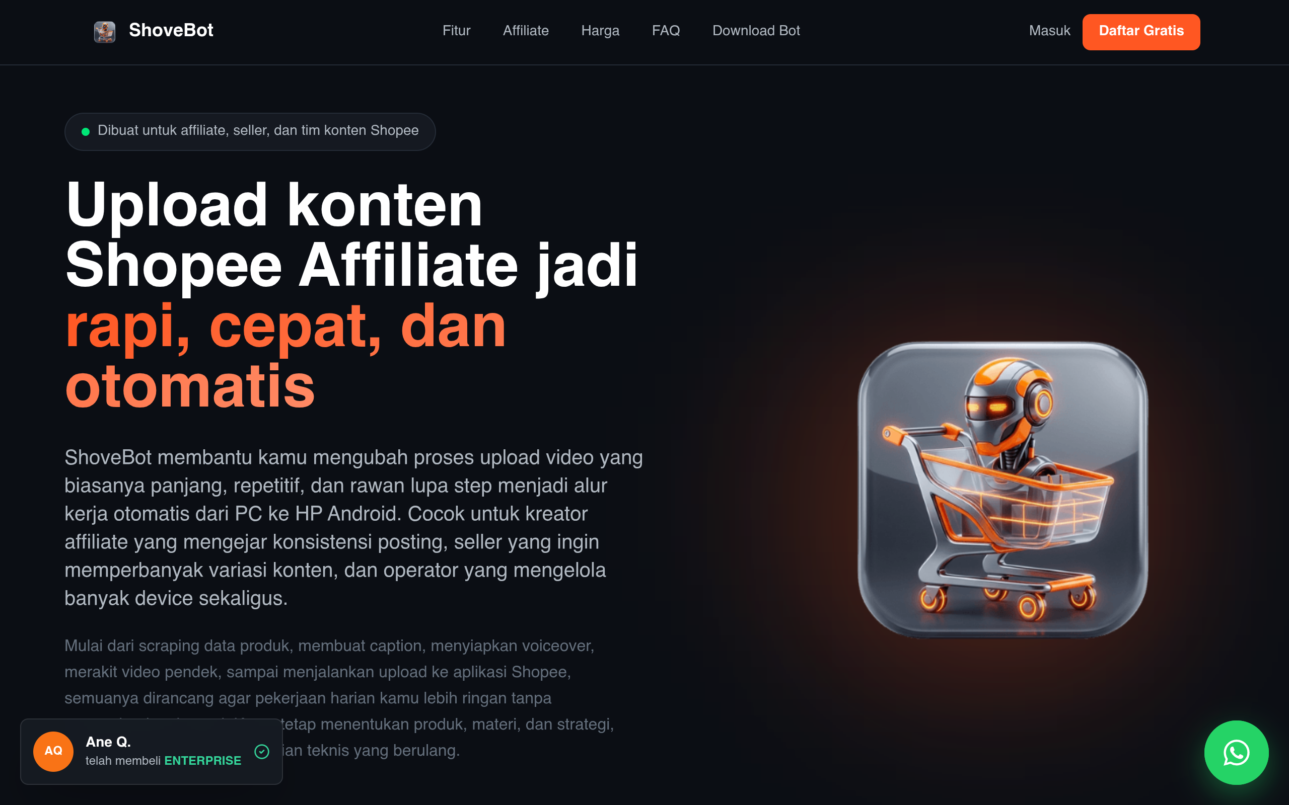 Preview Website ShoveBot