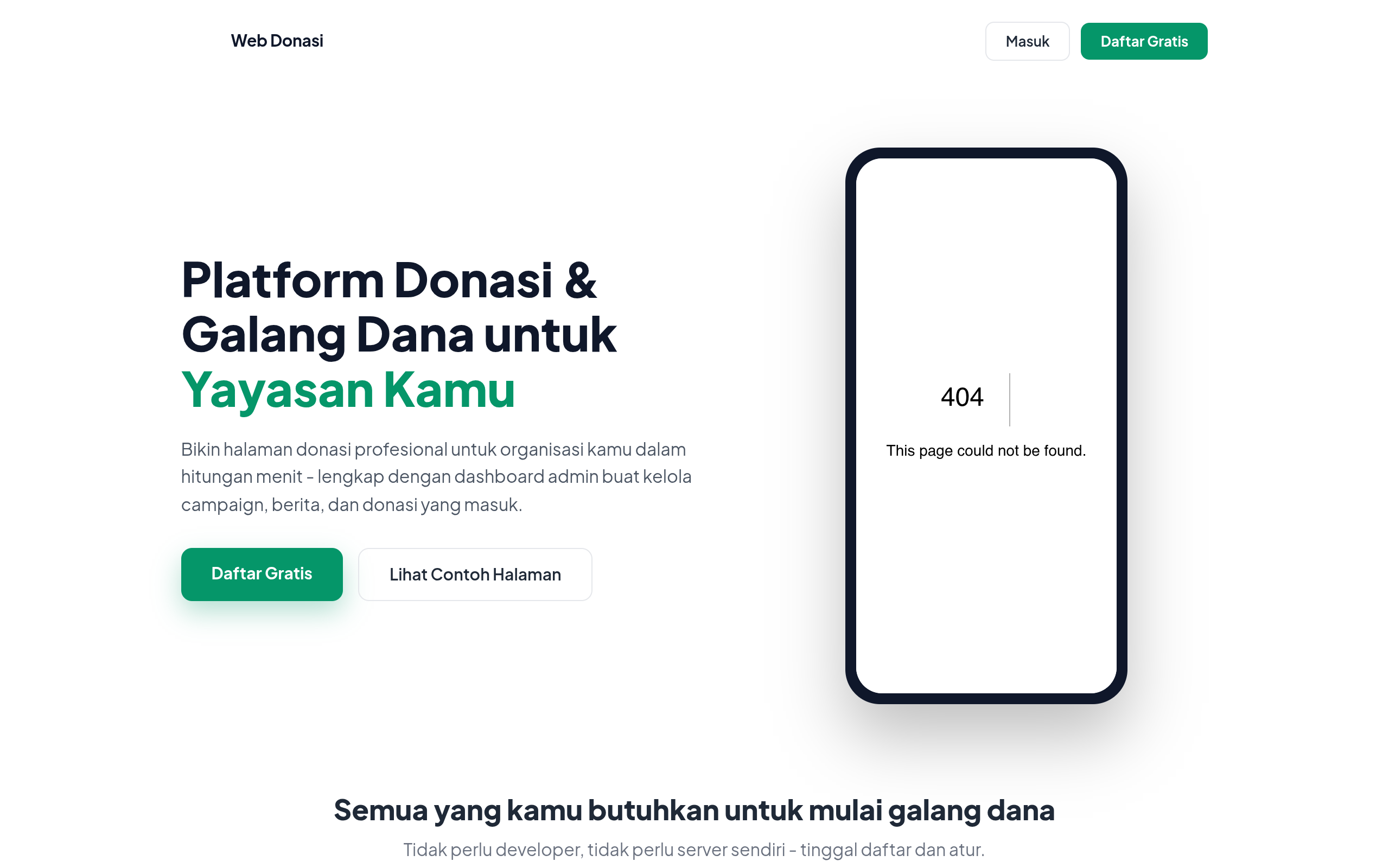 Preview Website Web Donasi